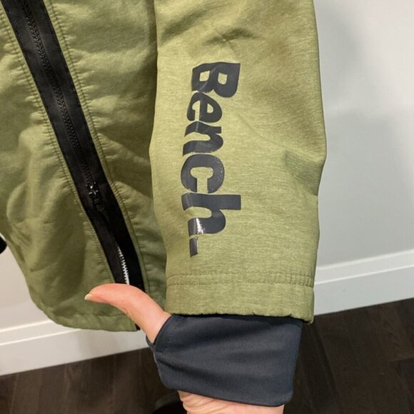 Bench Green Softshell Hooded Long Coat Size large - Picture 4 of 16